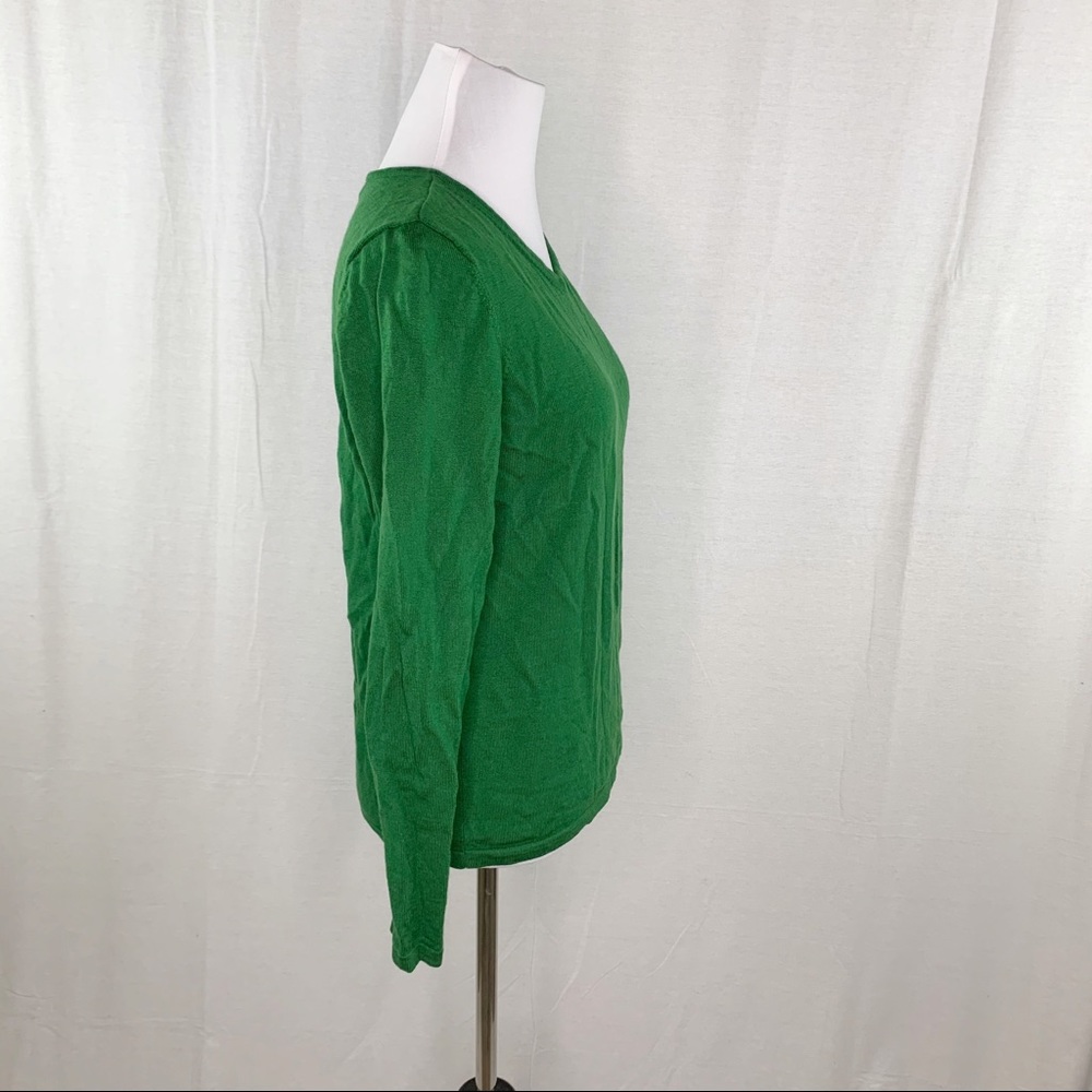 Pendleton green v-neck merino wool sweater - Picture 9 of 12